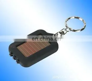 Best Gift Portable Mini Light Torch Solar Power Rechargeable 3 LED Flashing Keychain thumbnail-3