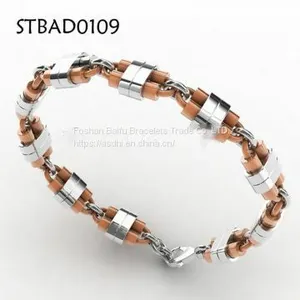 Gold And Silver Chain Stainless Steel Bracelet For Men thumbnail-2