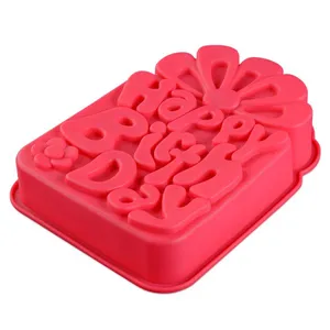 Free Sample Food Grade Heat Resistant Nontoxic Silicone Cake Mold Baking Mousse Pudding Mold Tool Happy Birthday thumbnail-3