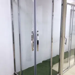 6mm Tempered Glass Shower Enclosure Quadrant Shape 2 Fixed Panels 2 Sliding Door thumbnail-3