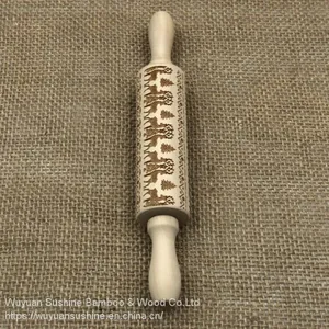 Laser Printing Wooden Rolling Pin,Made of Chinese Cherry thumbnail-2