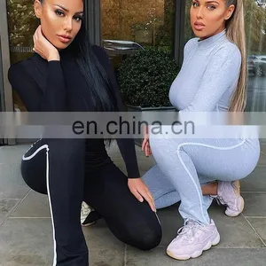 Women Fitness Yoga Jumpsuit Ladies Bodycon Long Yoga Jumpsuit Women Fitness Wear With Zipper Sportswear Jumpsuit thumbnail-2