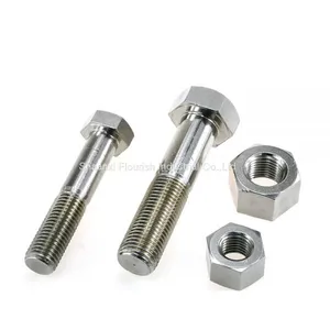 STEEL HEX HEAD BOLT AND NUT ASSEMBLY DIN933/DIN931+DIN934 thumbnail-1