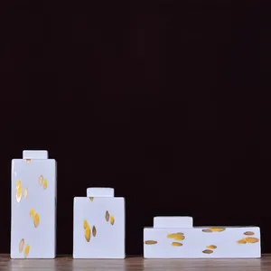 Jingdezhen New Chinese Style Applique White Gold Ceramic Decor Art For Office Study thumbnail-1