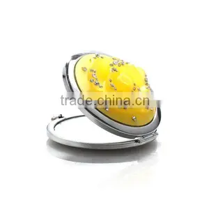 Fashion Resin Flower With Rhinestone Cosmetic Mirror thumbnail-1