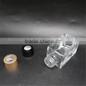 90ml Square Glass Material Clear Color Aroma Diffuser Bottles With Aluminum Caps thumbnail-3