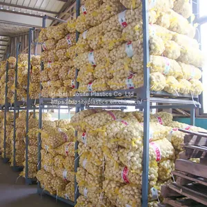 Leno Onion Garlic Packing Plastic Mesh Bags With Drawstring Hot Sale Mesh Sack thumbnail-5