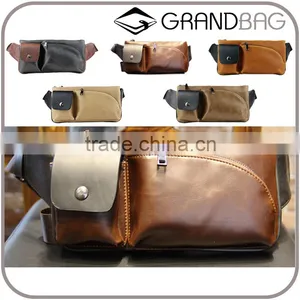Wholesale Fashion Design PU Leather Men Chest Bag Shoulder Bags for Man thumbnail-1