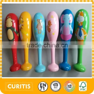 2016 New Design Wooden Maracas Prevent Swallowing Musical Maracas Most Popular For Kids Educational Musical Toys thumbnail-1