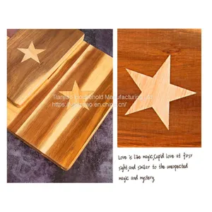 Customized Acacia Wood Splicing Rubber Wood Chopping Board Cutter Vegetable Meat Cheese Kitchen Solid Wooded Cutting Boards thumbnail-5