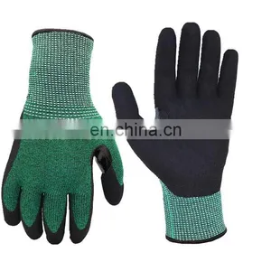 Factory Custom Green HPPE Nitrile Coated Palm Anti-Cut Resistant Hand Safety Work Gloves thumbnail-1