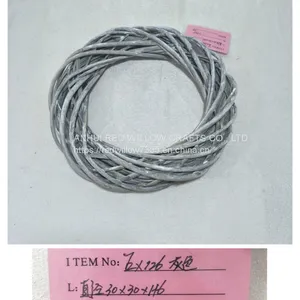 Different Sized Grey Color Full Willow Round Shape Flower Wreath For Home Decorative thumbnail-1