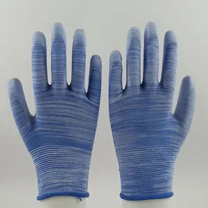 Polyester Knitted pu Palm Coated Safety Work Gloves thumbnail-4