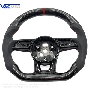 For Audi A3 A4 A5 S3 S4 S5 B9 Alcantara Carbon Fiber Red Stitching Steering Wheel Base Assembly thumbnail-1