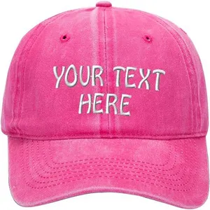 Custom Name Text Word Embroidered Dad Hat. Unstructured Adjustable Metal Buckle thumbnail-1
