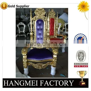 New Style Romania Gold King Throne Chair For Wedding thumbnail-1