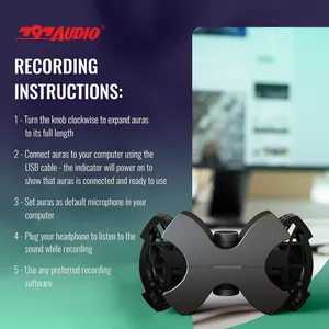 797AUDIO Auras Professional VR USB Digital HRTF Monitor Condenser Microphone Wired in Ear Monitoring System PC Youtuber thumbnail-1