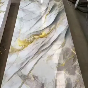 PVC Golden Marble Panel Gilded Wall Panels for Home and Office Wall Decoration thumbnail-2