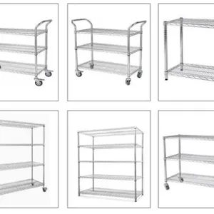 Heavy Duty Wire Shelf, Wire Shelving Freestanding Green Coated Heavy Duty Durable Steel Wire Rack Shelving thumbnail-2