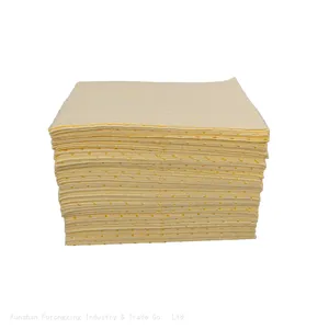 Chemical Absorbent Pads Mates For Spill Control Meltblown Medium-Weight Sonic Bonded Yellow thumbnail-1