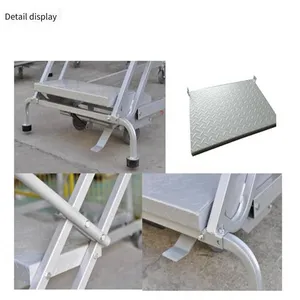 Etu American Industrial-style Movable Picking Ladder With Self-locking Brake Mechanism for Supermarket Warehouses thumbnail-4