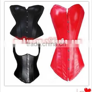 Wholesale Steampunk Slimming Suit Sexy Overbust Steel Boned Corset for Woman thumbnail-1