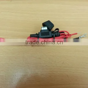 UL 1015 22AWG 600V 105c Cable With Molding 1A Fuse and Crimp Fork Terminal thumbnail-1