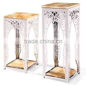 Square Marble Top Stainless Steel Flower Stand&coffee Table for Clubs thumbnail-1