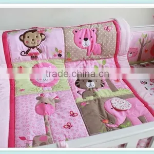 Sweet Zoo Girls Crib Bedding Set Dust Ruffle Set From Professional Manufacturer thumbnail-2