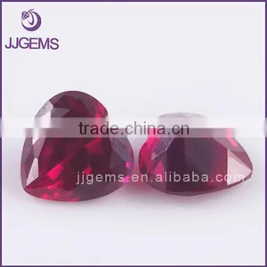 Lab Created Synthetic 5# Heart Shape Red Corundum Ruby thumbnail-1