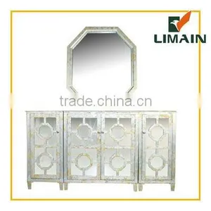 Wooden Silver Leaf Antique Wooden Display Cabinets thumbnail-1