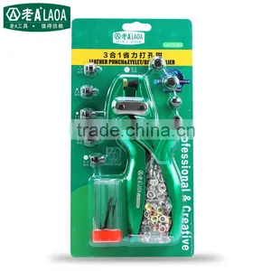 LAOA Green Color Hole Puncher Punching Forceps For Belt Card Snap Button Eyelet Punch Pliers thumbnail-5
