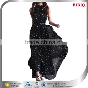 Girls Polka Dots Batik Casual Summer Dress High Neck Plus Size Flapper Dress Abaya Bulk Wholesale Maxi Dresses thumbnail-1