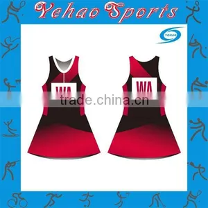 Popular Cheap Wholesale Full Sublimation Printing Team Netball Dress thumbnail-3