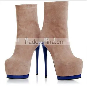 2016 Women Fashion Boots Cheap Leather Boots Heel 20cm High Heel thumbnail-3