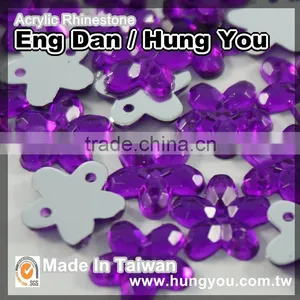 Fashion Accessories Made in Taiwan Flower Shape 2 Holes Rhinestones thumbnail-3