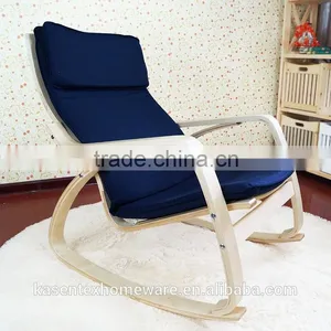 Deep Blue Bent Plywood Armchair Chaise Longue Leisure Chair thumbnail-1