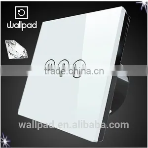 New Arrival Wallpad Modern White LED Waterproof UK Crystal Glass 110~250V Touch Screen Curtain Blinder Wall Switch thumbnail-1