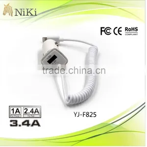 Qualified Car Charger Manufacturer for Usb Car Charger With Cable 3.4A thumbnail-1