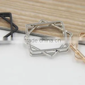 Rock n Roll Stacking Square Brass Gold Silver and Black Ring thumbnail-6