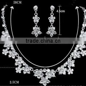 Crystal Wedding Bridal Accessories Crown,Necklace,Earring Set Handmade Jewelry thumbnail-5