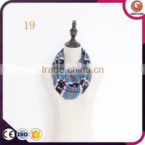 Wholesale Deer Print Infinity Scarf Fleece Snood Custom Scarf Soft Polar Plush Aztec Loop Scarf thumbnail-3