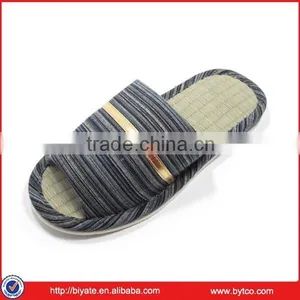 Mens Strip Indoor Slipper, Tatami Bamboo Slippers, Available Three Colors and Four Sizes thumbnail-1