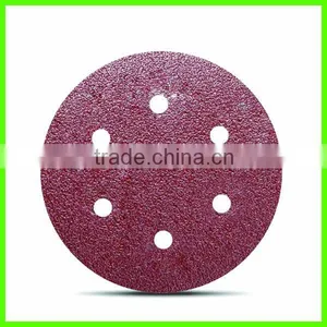 Red Round Aluminum Oxide Hook and Loop Disc Sandpaper Disc Made in China thumbnail-4