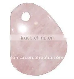 60x50mm Irregular Rose Quartz Semi Precious Stone Pendant thumbnail-1