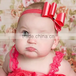 New Selling the European and American Children Tire PVC Color Butyl Bowknot Rhinestone Bow Hair Band 8 Color Spot thumbnail-1