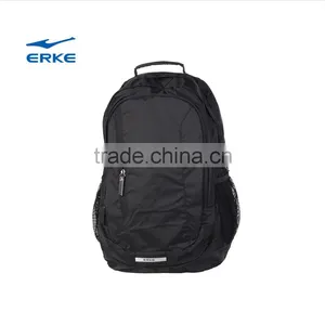 ERKE Simple Style Black Grey Polyester School Laptop Backpack Bag With Front Pocket and Side Mesh Pockets for Wholesale thumbnail-1