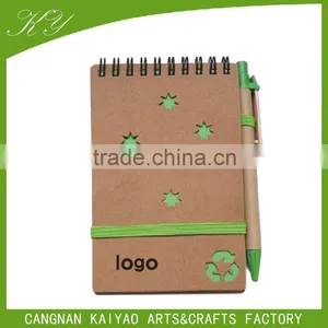 Eco Friendly Kraft Cover Spiral Bound Notebook and Pen thumbnail-1