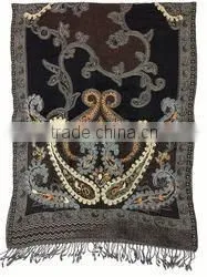 Wool Embroidery Shawls - 9756-02 thumbnail-1