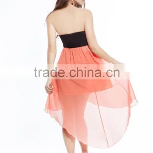 Providing Copyright Photos Sexy Orange Off-shoulder Short Front Long Back Prom Dress thumbnail-3